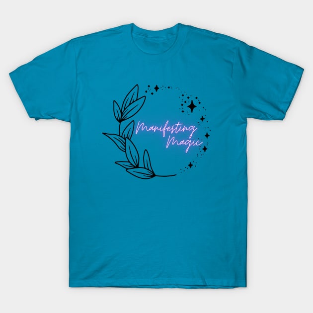 Manifesting Magic Black Design T-Shirt by Rebekah Thompson